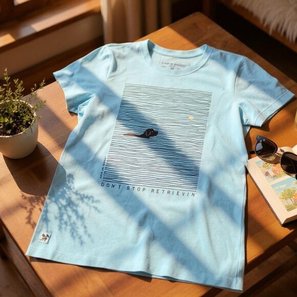 Life is Good Retriever Dog Water Women's Crusher Crew Tee Shirt - Picture 7 of 7